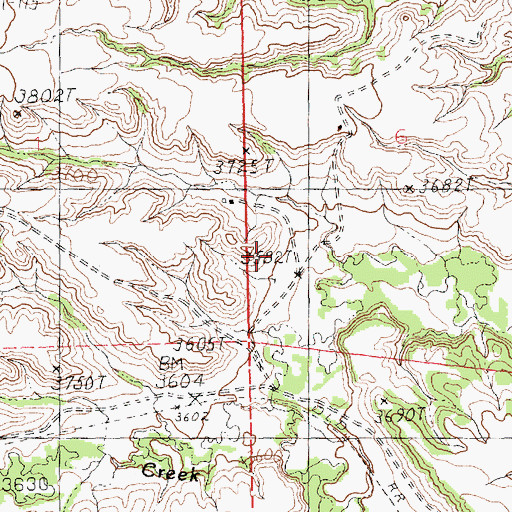 Topographic Map of Deer Creek, MT