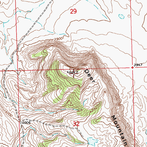 Topographic Map of Deer Mountain, MT
