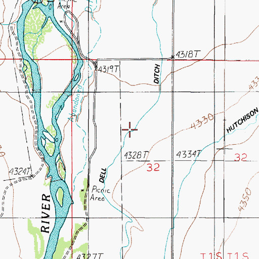 Topographic Map of Dell Ditch, MT