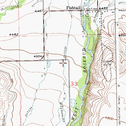 Topographic Map of Dempster Ditch, MT