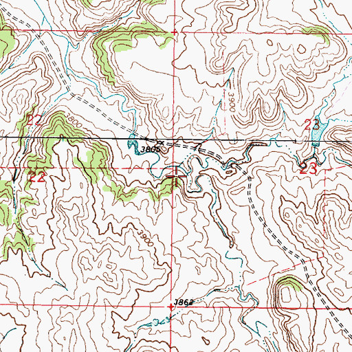 Topographic Map of Denvers Prong, MT