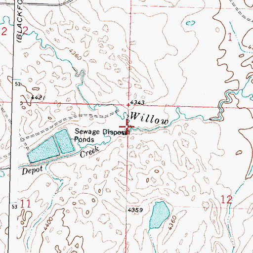 Topographic Map of Depot Creek, MT