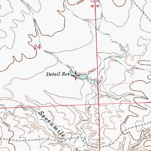 Topographic Map of Detail Reservoir, MT