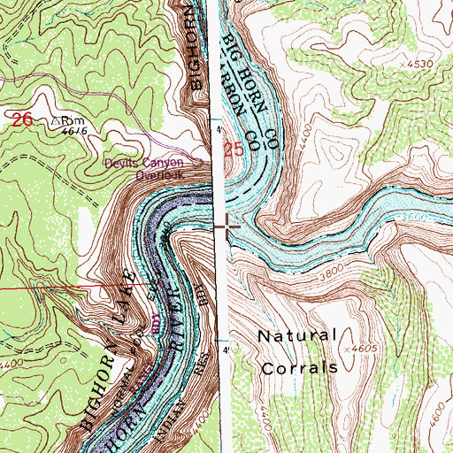 Topographic Map of Devil Canyon, MT