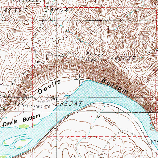 Topographic Map of Devils Bottom, MT