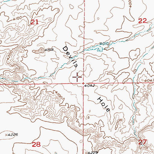 Topographic Map of Devils Hole, MT