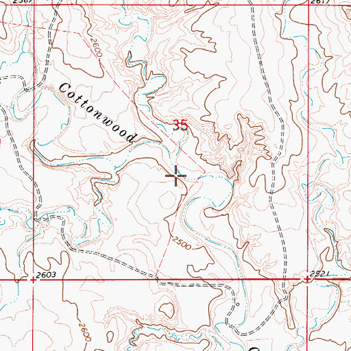 Topographic Map of Dickoff Coulee, MT