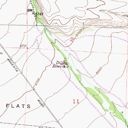 Topographic Map of Dillon Reservoir, MT