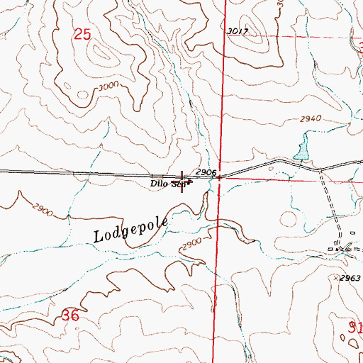 Topographic Map of Dilo School (historical), MT