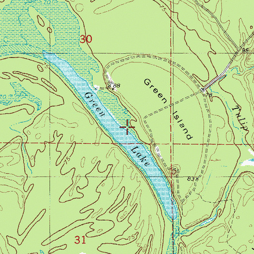Topographic Map of Green Lake, AR