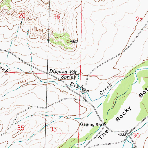 Topographic Map of Dipping Vat Spring, MT