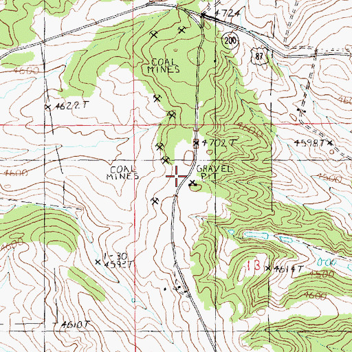Topographic Map of Divide Coal Mine, MT