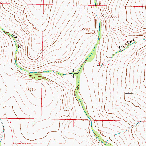 Topographic Map of Divide Creek, MT