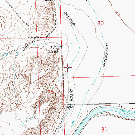 Topographic Map of Doctor Ditch, MT