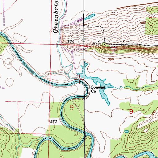 Topographic Map of Greenbrier Creek, AR