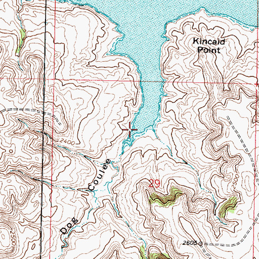 Topographic Map of Dog Coulee, MT
