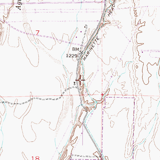 Topographic Map of Marinette Heading Canal, AZ