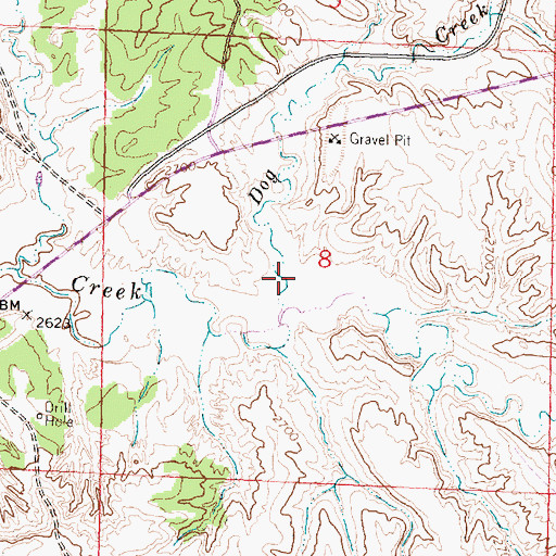 Topographic Map of Dog Creek, MT