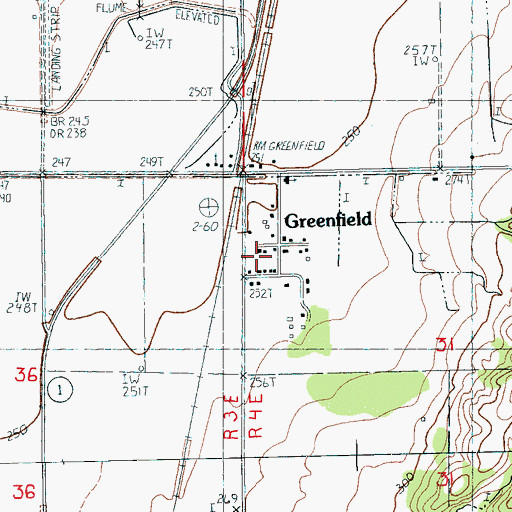 Topographic Map of Greenfield, AR