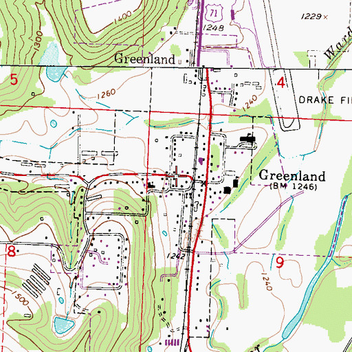 Topographic Map of Greenland, AR