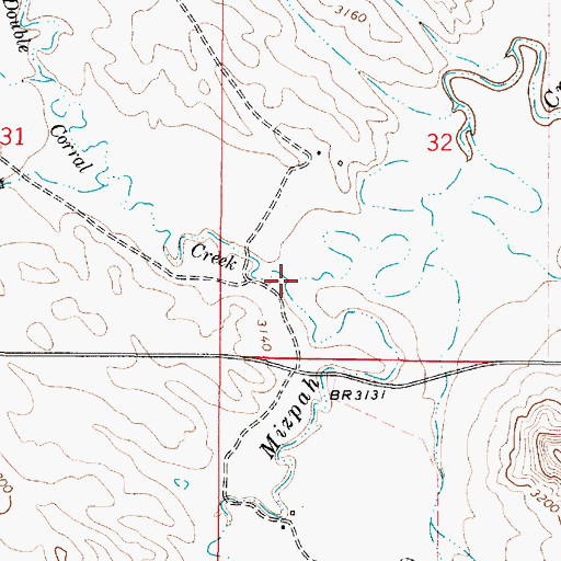 Topographic Map of Double Corral Creek, MT