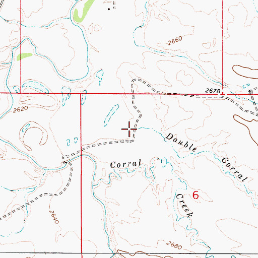 Topographic Map of Double Corral Creek, MT