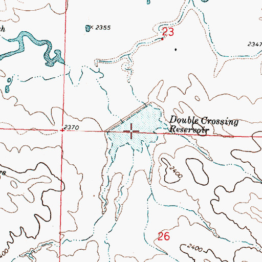 Topographic Map of Double Crossing Reservoir, MT