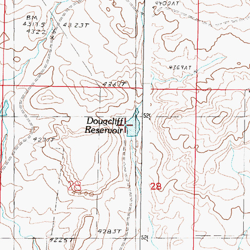 Topographic Map of Dougcliff Reservoir, MT