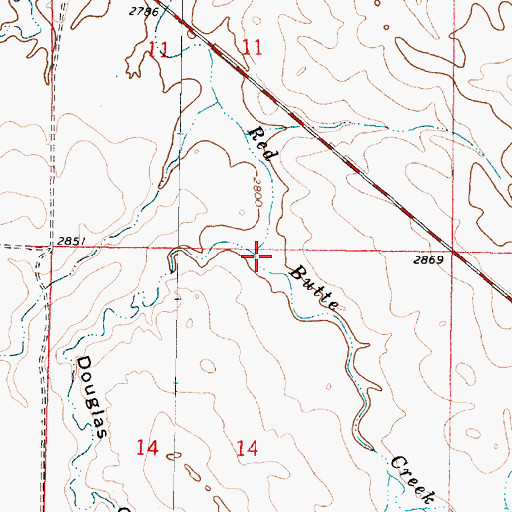 Topographic Map of Douglas Coulee, MT