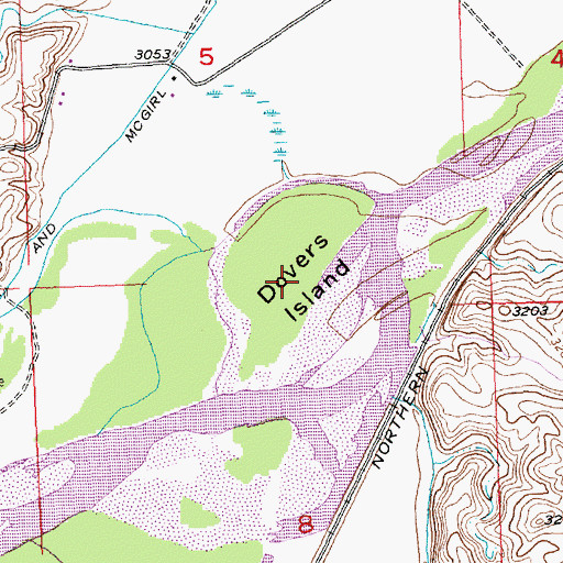 Topographic Map of Dovers Island, MT