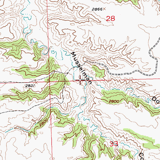 Topographic Map of Downer Coulee, MT
