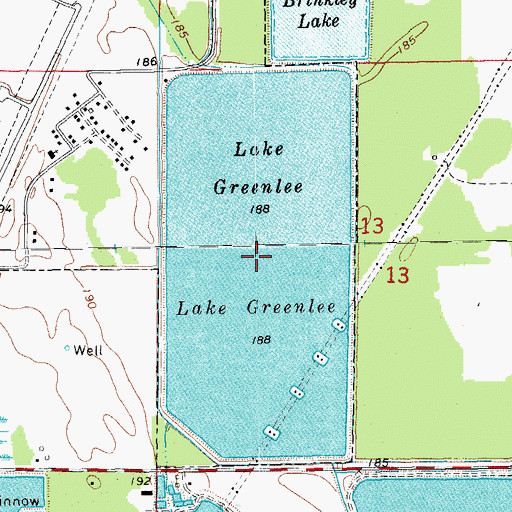 Topographic Map of Lake Greenlee, AR