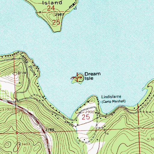 Topographic Map of Dream Island, MT