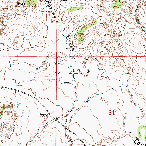 Topographic Map of Dripping Spring Creek, MT