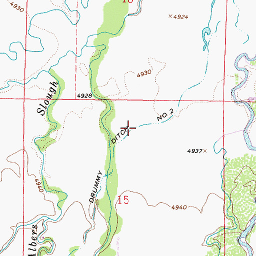 Topographic Map of Drummy Ditch Number Two, MT