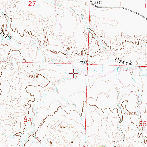 Topographic Map of Dry Antelope Creek, MT