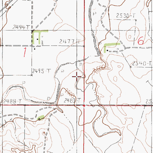 Topographic Map of Dry Ash Creek, MT
