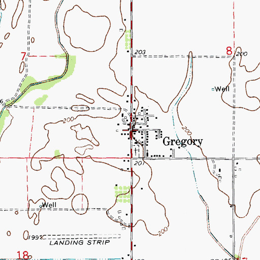Topographic Map of Gregory, AR