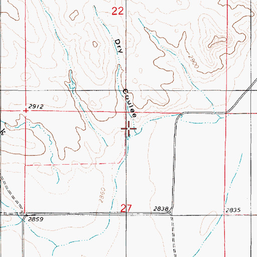 Topographic Map of Dry Coulee, MT