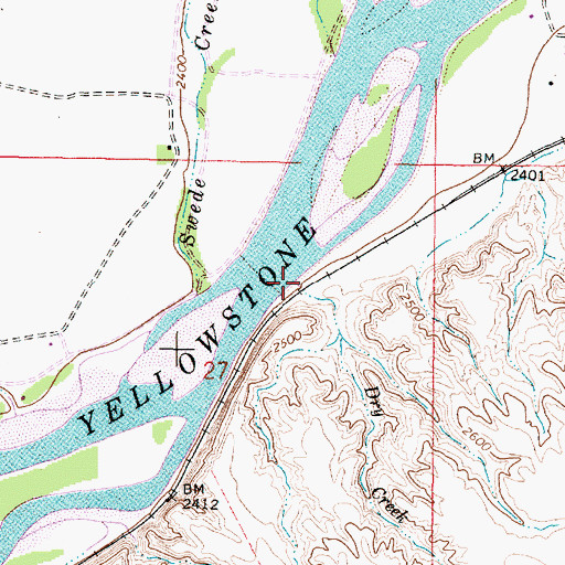 Topographic Map of Dry Creek, MT