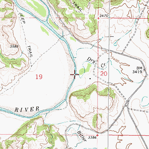 Topographic Map of Dry Creek, MT