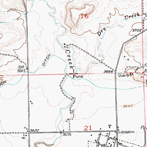 Topographic Map of Dry Creek, MT
