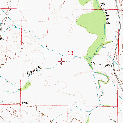 Topographic Map of Dry Creek, MT