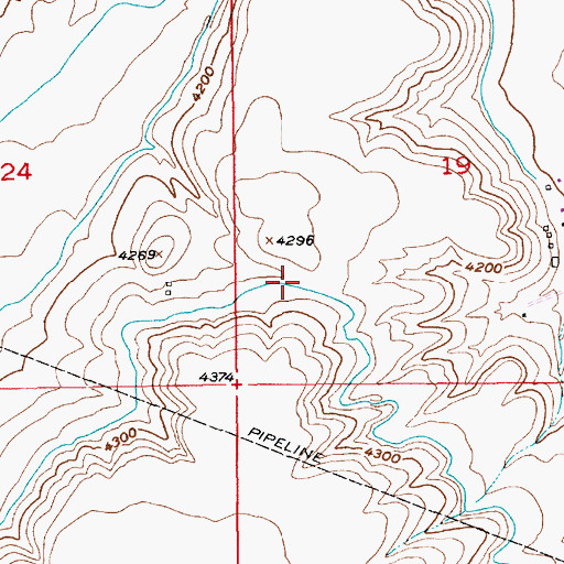 Topographic Map of Dry Creek Ditch, MT