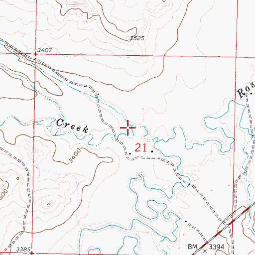 Topographic Map of Dry Fork, MT