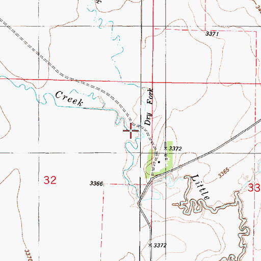 Topographic Map of Dry Fork, MT