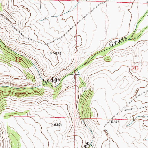 Topographic Map of Dry Fork Coulee, MT