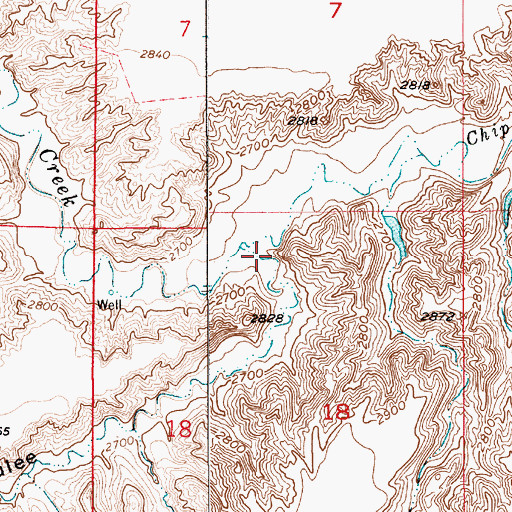 Topographic Map of Dry Fork Coulee, MT