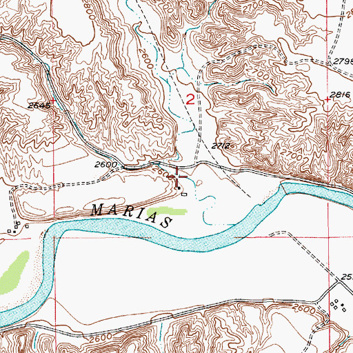 Topographic Map of Dry Fork Coulee, MT