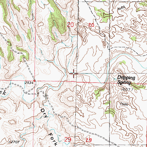 Topographic Map of Dry Fork Coulee, MT
